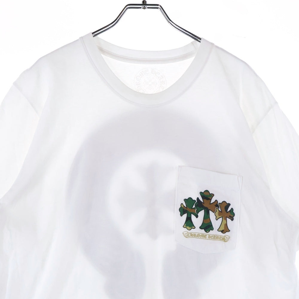 CHROME HEARTS(クロムハーツ) Camo Horseshoe S/S カモ柄 ホースシュープリント 半袖Tシャツカットソー ホワイト