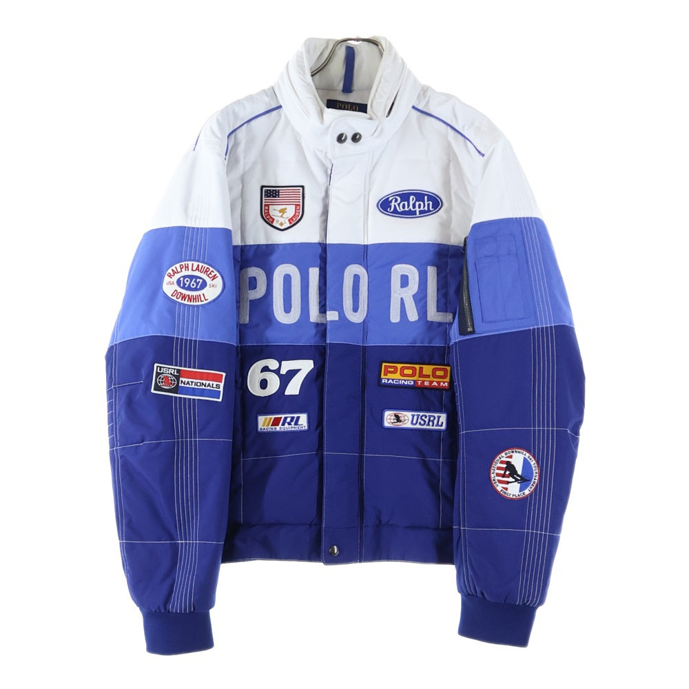 POLO RALPH LAUREN(ポロラルフローレン) ワッペン ポロレーシングジャケット ホワイト/ブルー