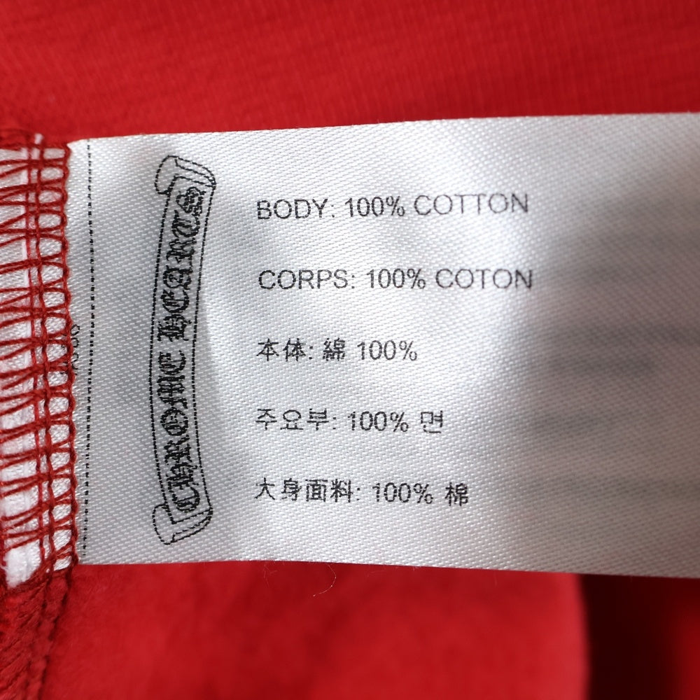 CHROME HEARTS(クロムハーツ) SWTSHRT PLVR バックスクロールラベルプリント スウェットプルオーバーパーカー レッド