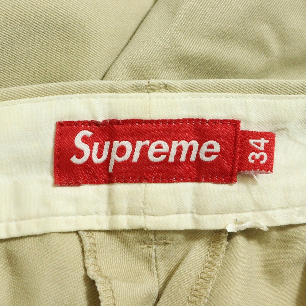 SUPREME(シュプリーム) 09SS Chino Pants ボタンフライ チノ ワークロングパンツ ベージュ