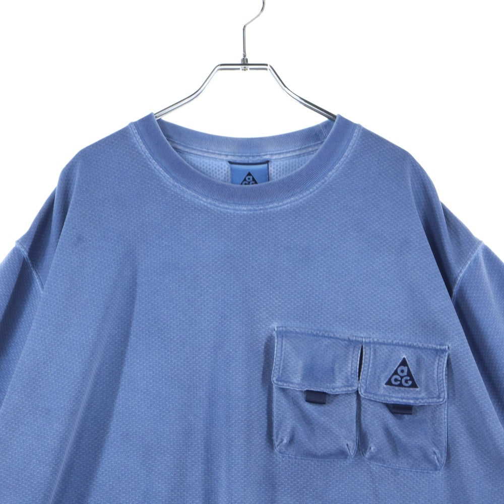 NIKE ACG(ナイキエーシージー) ウォッチマンピーク ポケット付き クルーネック 半袖Tシャツカットソー ブルー CZ4003-492