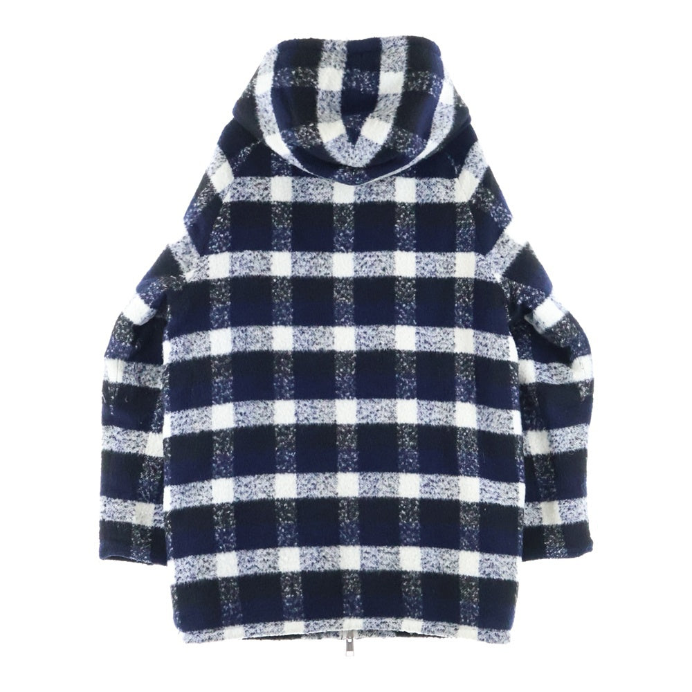 KITH(キス) ジップアップ フーデッド チェック ボアジャケット ブラック/ホワイト KH2141