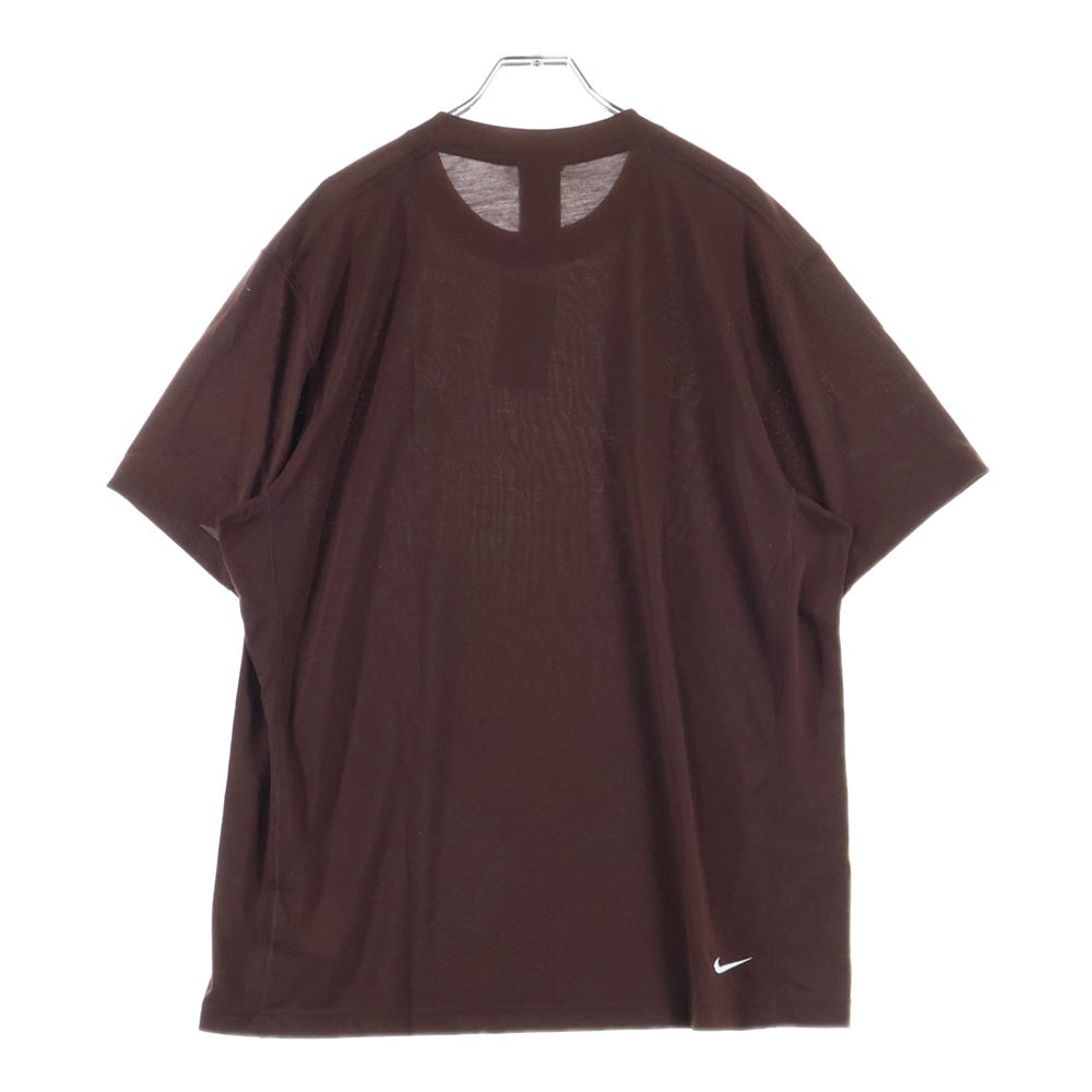 NIKE ACG(ナイキエーシージー) DFADV GOAT ROCKS S/S TOP ロゴ刺繍 クルーネック 半袖Tシャツカットソー ブラウン DX7883-227