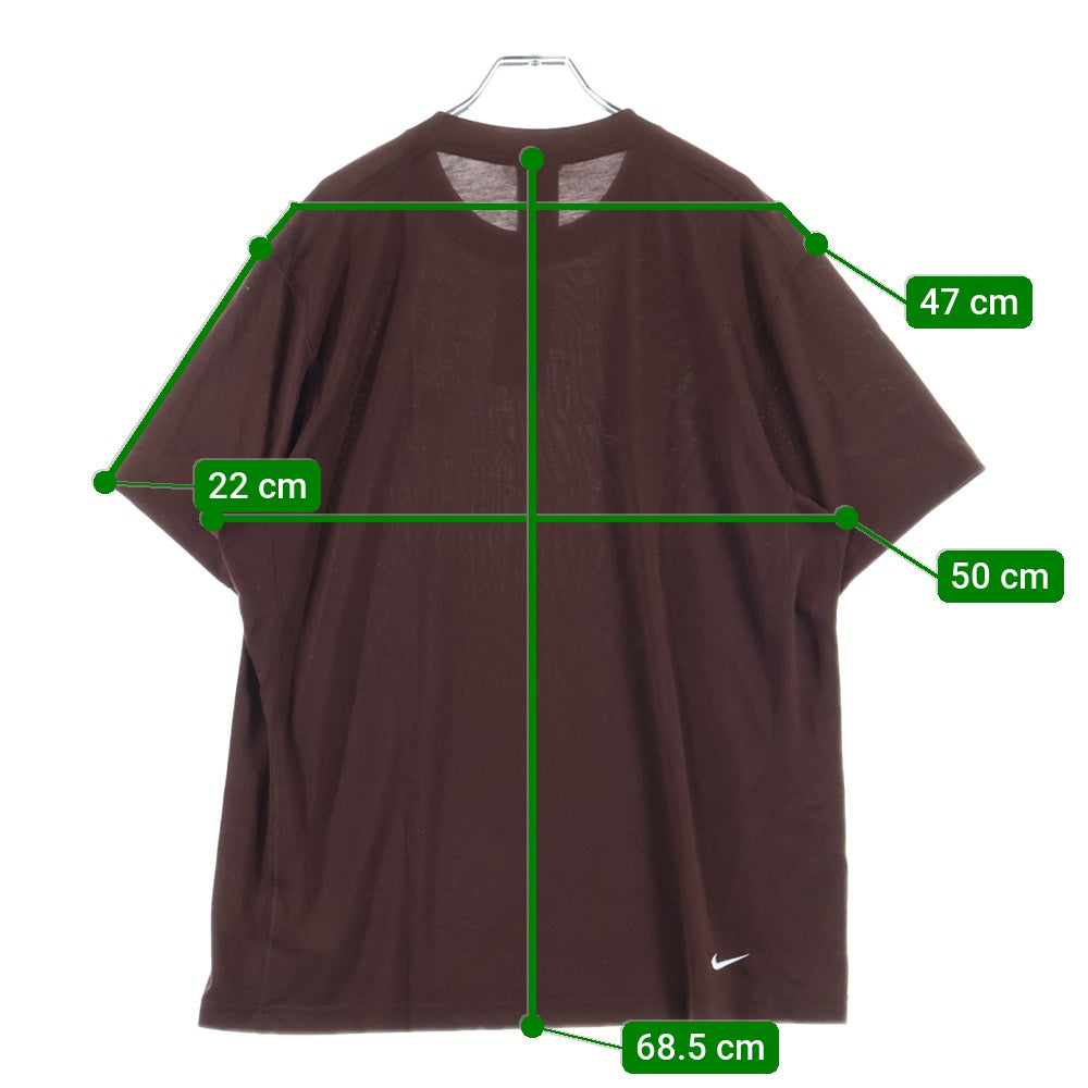 NIKE ACG(ナイキエーシージー) DFADV GOAT ROCKS S/S TOP ロゴ刺繍 クルーネック 半袖Tシャツカットソー ブラウン DX7883-227