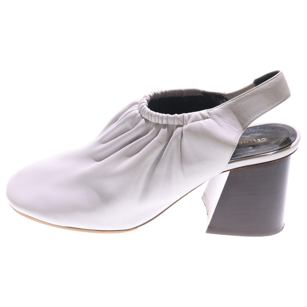 CELINE(セリーヌ) フィービー期 スリングバック レザー ヒール パンプス グレー レディース