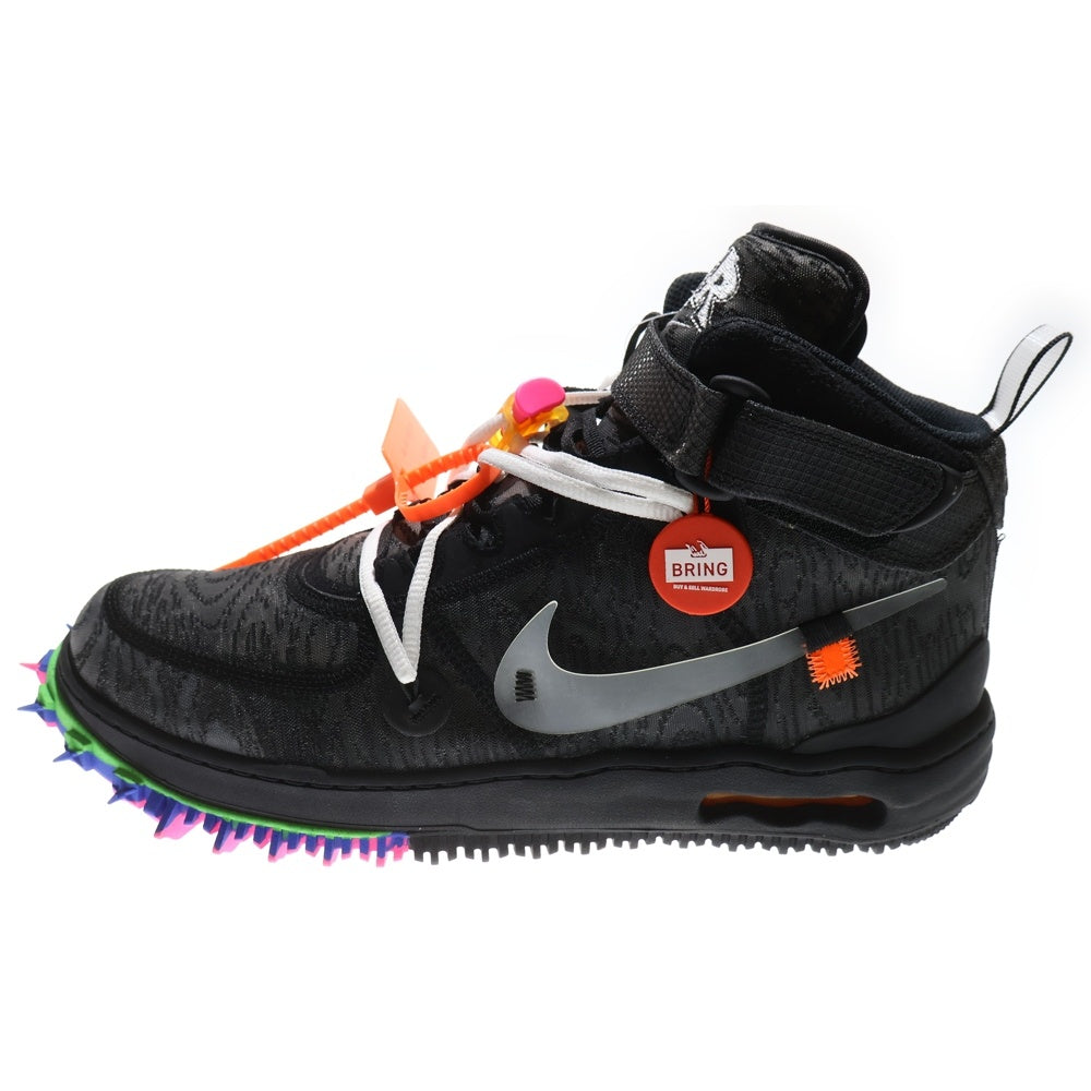 NIKE(ナイキ) ×Off-White AIR FORCE 1 MID オフホワイト エアフォース1 ミッドカットスニーカー ブラック US12/30cm DO6290-001