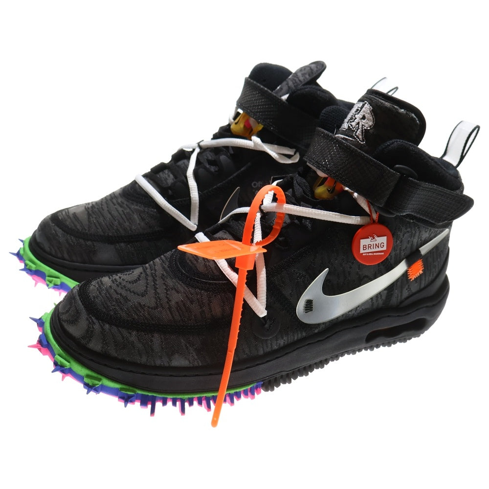 NIKE(ナイキ) ×Off-White AIR FORCE 1 MID オフホワイト エアフォース1 ミッドカットスニーカー ブラック US12/30cm DO6290-001