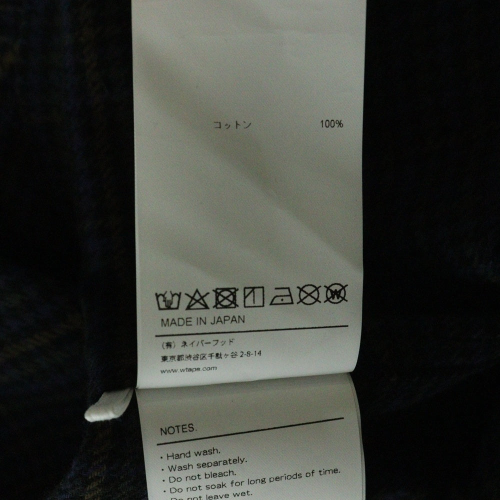WTAPS(ダブルタップス) 24AW DECK/LS/COTTON.TWILL.TEXTILE テキスタイル コットンツイル チェック 長袖シャツ マルチカラー　242WVDT-SHM03