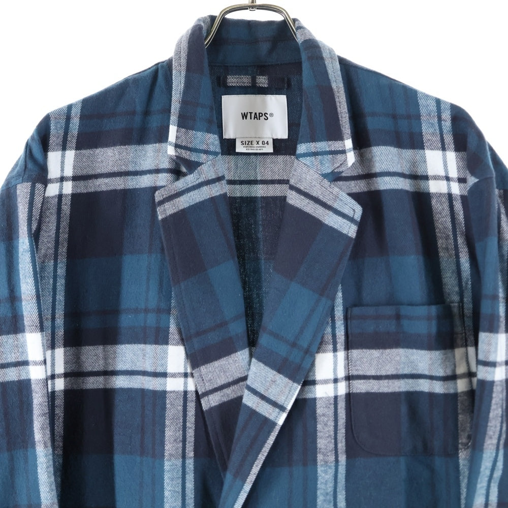 WTAPS(ダブルタップス) 24SS GOWN COAT COTTON FLANNEL TEXTILE コットン フランネルチェック ガウンコート グリーン/ホワイト 241TQDT-JKM01