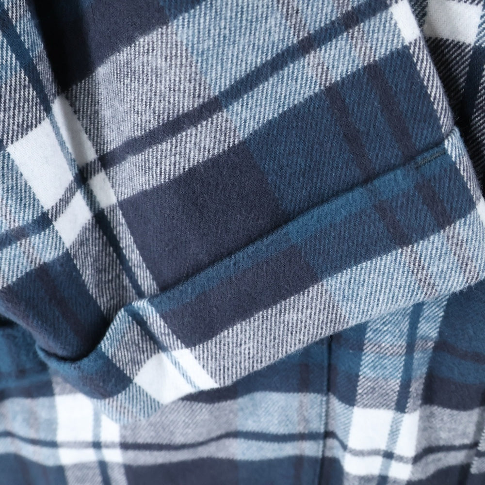 WTAPS(ダブルタップス) 24SS GOWN COAT COTTON FLANNEL TEXTILE コットン フランネルチェック ガウンコート グリーン/ホワイト 241TQDT-JKM01