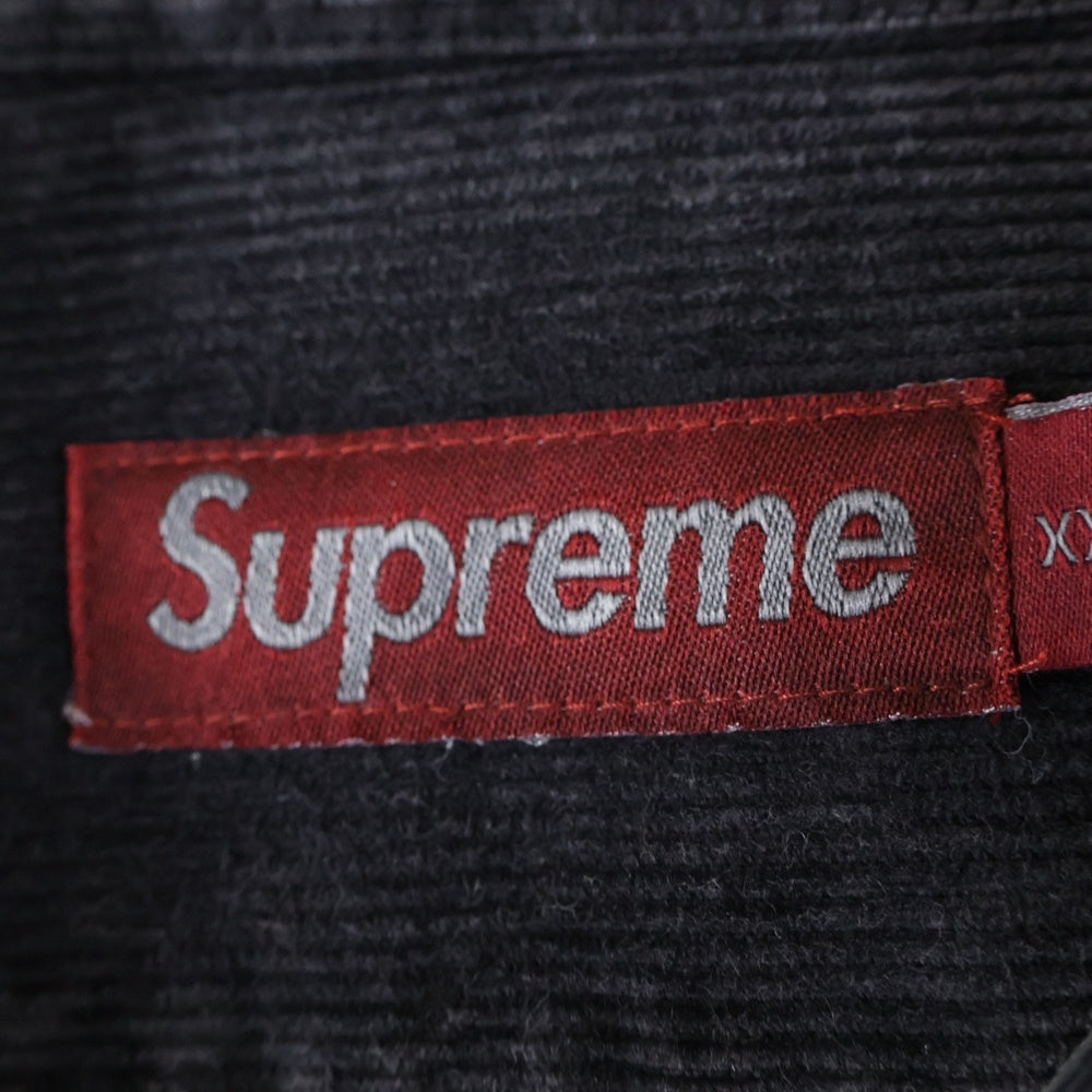 SUPREME(シュプリーム) 24SS Washed Corduroy Zip Up Shirt ウォッシュド加工 コーデュロイ ジップアップ シャツ ジャケット ブラック
