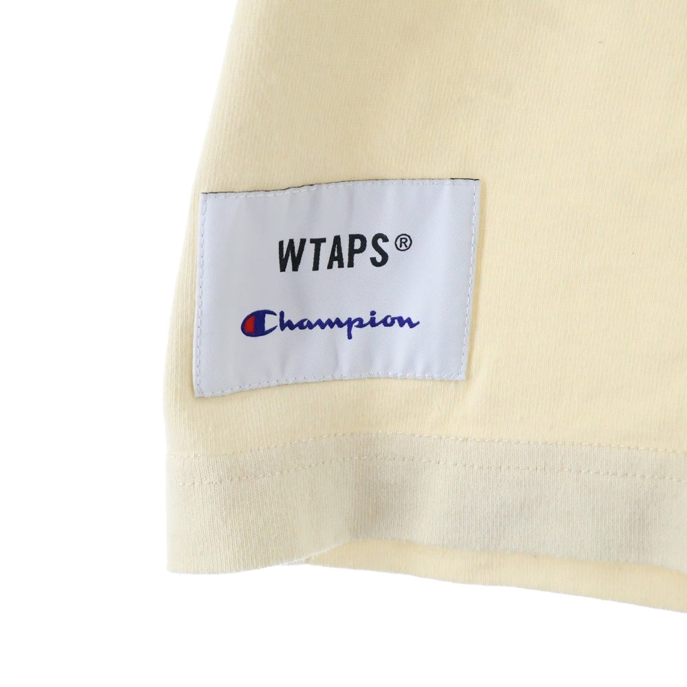WTAPS(ダブルタップス) ×Champion チャンピオン ロゴワッペン 半袖Tシャツ ベージュ C8-U302