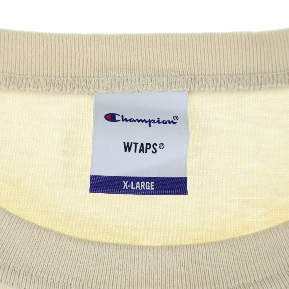 WTAPS(ダブルタップス) ×Champion チャンピオン ロゴワッペン 半袖Tシャツ ベージュ C8-U302