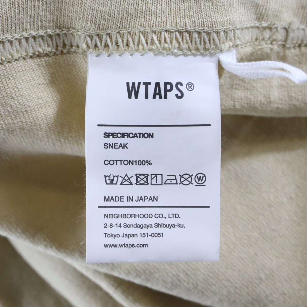 WTAPS(ダブルタップス) SNEAK ロゴプリント クルーネック 半袖Tシャツ カットソー ベージュ