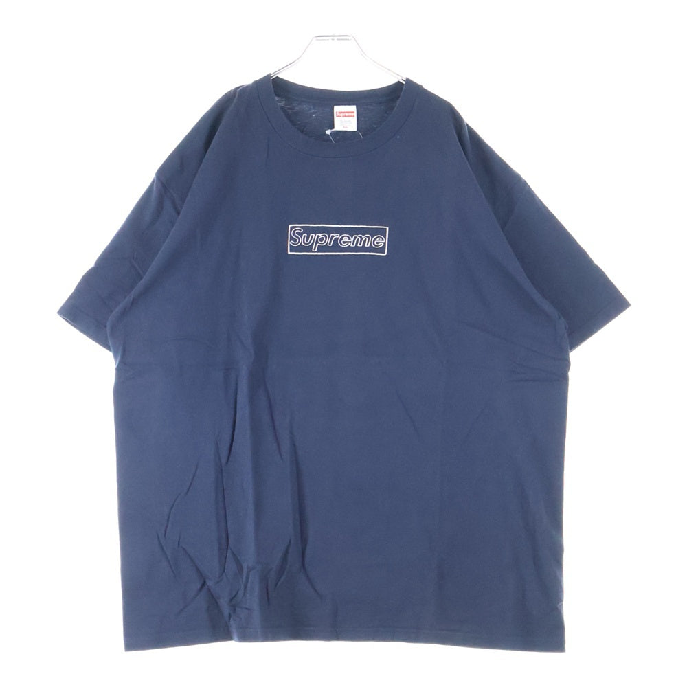 SUPREME(シュプリーム) 21SS ×KAWS Chalk Logo Tee カウズ チョークロゴ 半袖Tシャツ ネイビー