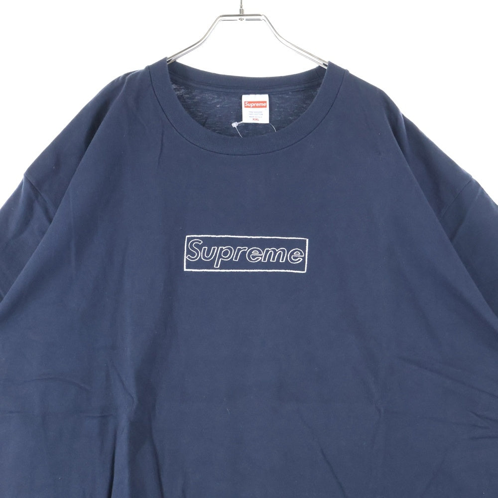 SUPREME(シュプリーム) 21SS ×KAWS Chalk Logo Tee カウズ チョークロゴ 半袖Tシャツ ネイビー