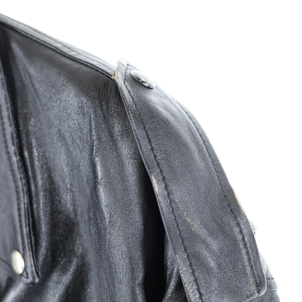 SUPREME(シュプリーム) 23AW ×Blackmeans Painted Leather Motorcycle Jacket ブラックミーンズ ペインテッド レザー モーターサイクル ジャケット ブラック