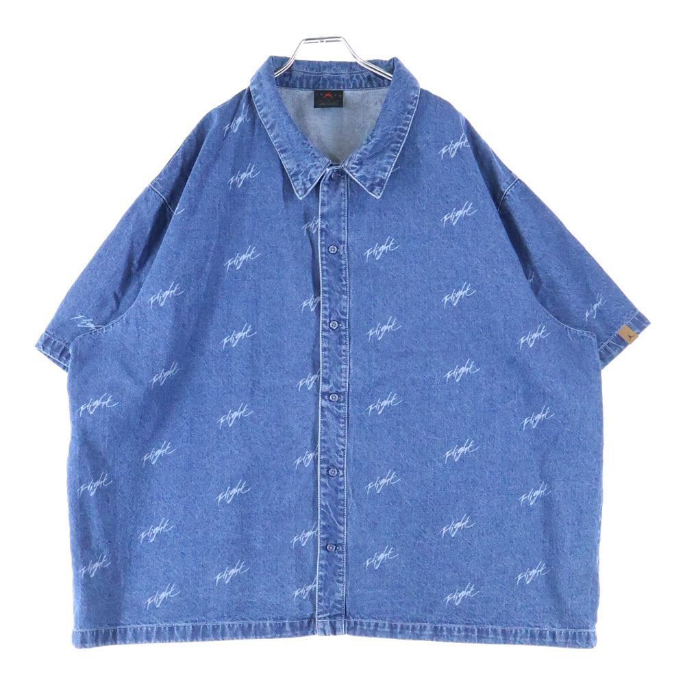 JORDAN BRAND(ジョーダンブランド) M J FLT HRTG DENIM AOP TOP BLUE フライト ヘリテージ デニム 半袖シャツ インディゴ FN4653-436