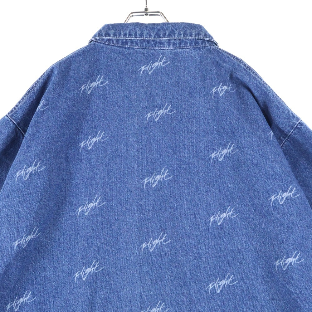 JORDAN BRAND(ジョーダンブランド) M J FLT HRTG DENIM AOP TOP BLUE フライト ヘリテージ デニム 半袖シャツ インディゴ FN4653-436