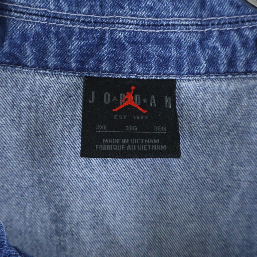JORDAN BRAND(ジョーダンブランド) M J FLT HRTG DENIM AOP TOP BLUE フライト ヘリテージ デニム 半袖シャツ インディゴ FN4653-436
