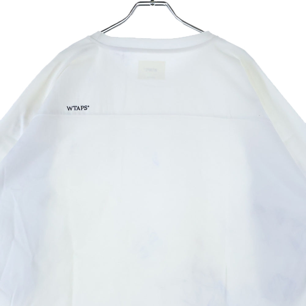 WTAPS(ダブルタップス) 23SS QB SS CTPL WUT ロゴ刺繍 フットボール クルーネック 半袖Tシャツ カットソー ホワイト 231ATDT-CSM31