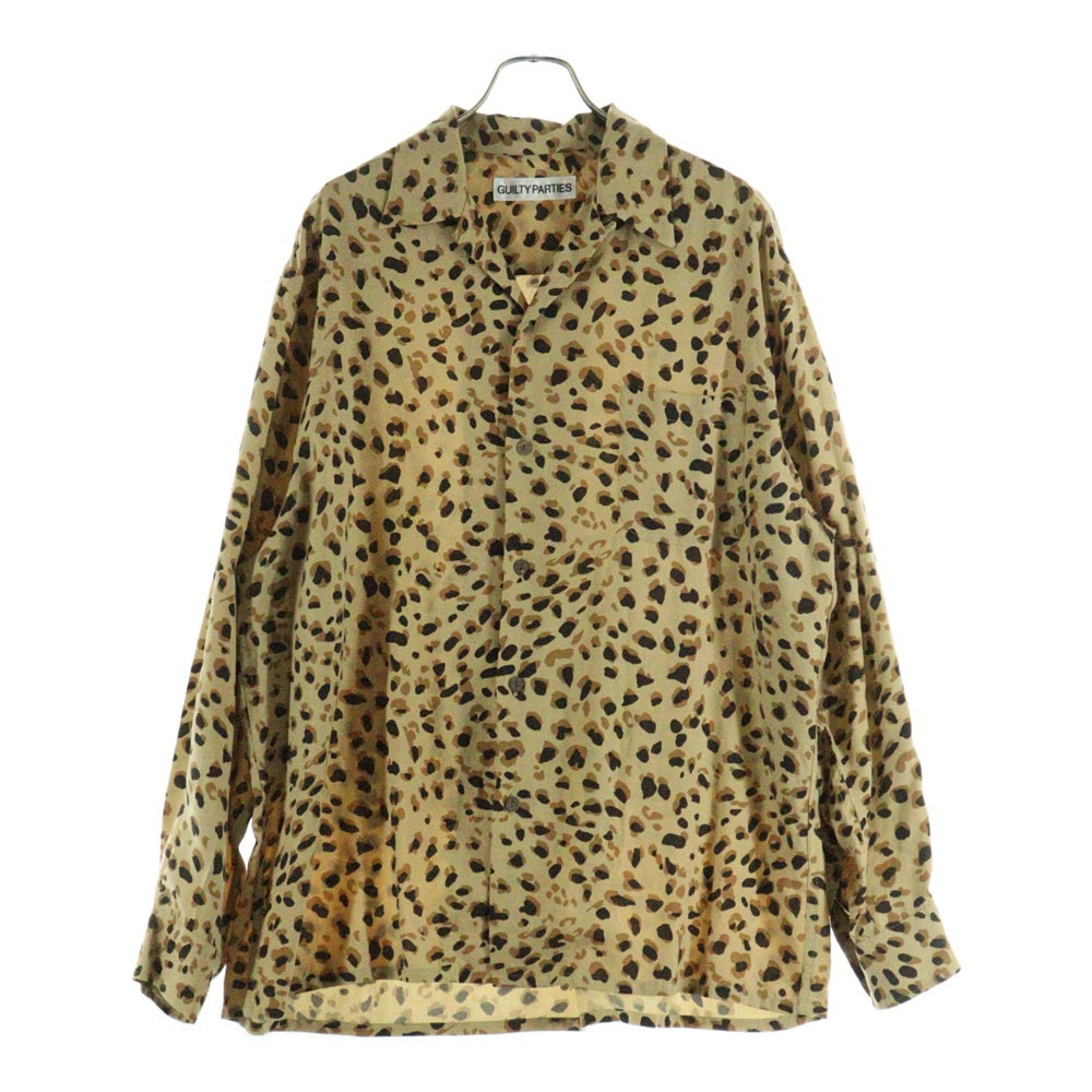 WACKO MARIA(ワコマリア) 23AW HAWAIIAN SHIRT L/S (TYPE-3) レオパード オープンカラー ハワイアン 長袖シャツ ブラウン 23FW-WMS-HI06