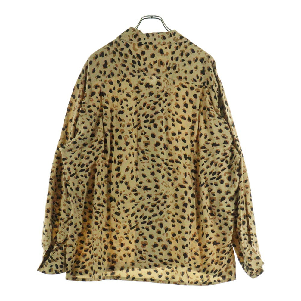 WACKO MARIA(ワコマリア) 23AW HAWAIIAN SHIRT L/S (TYPE-3) レオパード オープンカラー ハワイアン 長袖シャツ ブラウン 23FW-WMS-HI06