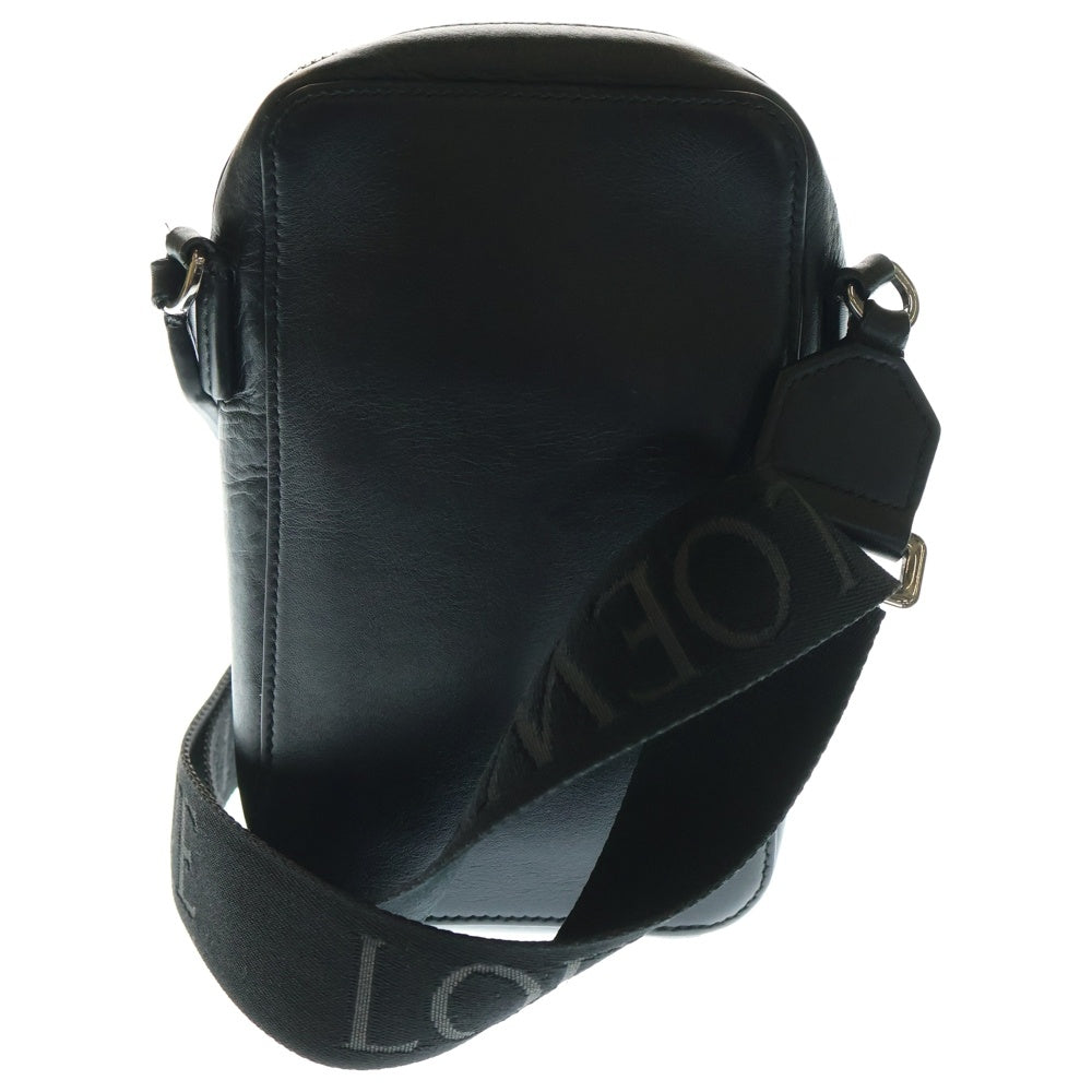 LOEWE(ロエベ) バーティカル クロスボディ ポケット レザー ポシェット ショルダーバッグ ブラック C565S59X01