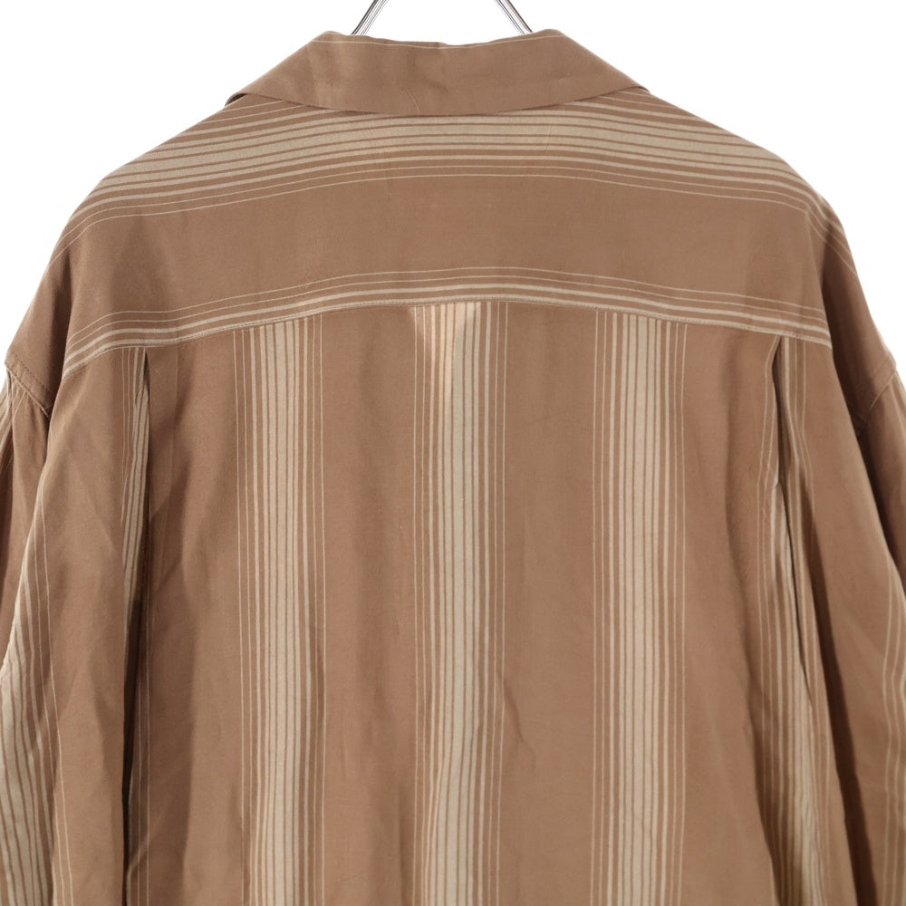 WACKO MARIA(ワコマリア) 22AW STRIPED OPEN COLLAR RAYON L/S SHIRT ストライプオープンカラー レーヨン 長袖シャツ ブラウン