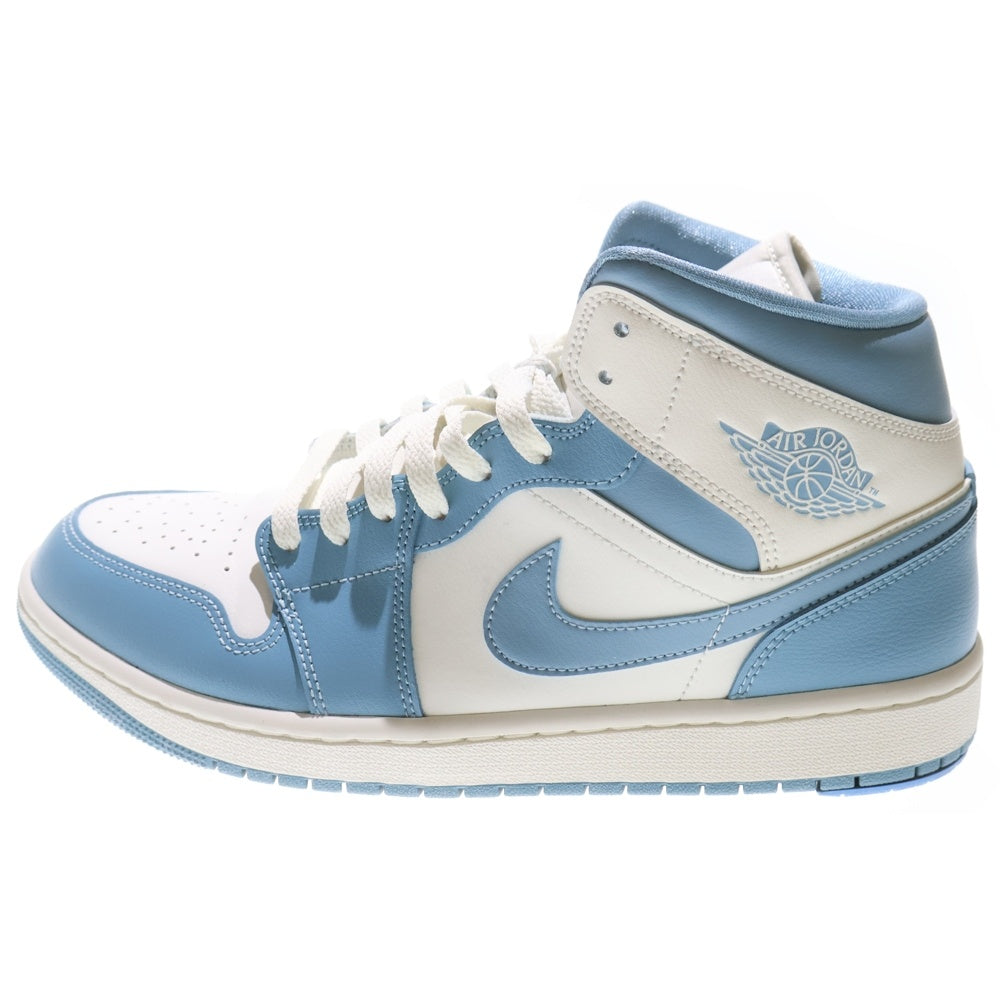 NIKE(ナイキ) WMNS AIR JORDAN 1 MID UNIVERSITY BLUE ウィメンズ エアジョーダン1 ユニバーシティブルー ミッドカットスニーカー ホワイト/ブルー US11.5/28.5cm BQ6472-141