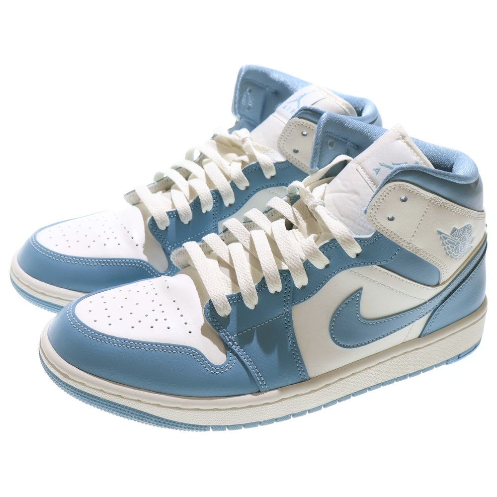 NIKE(ナイキ) WMNS AIR JORDAN 1 MID UNIVERSITY BLUE ウィメンズ エアジョーダン1 ユニバーシティブルー ミッドカットスニーカー ホワイト/ブルー US11.5/28.5cm BQ6472-141