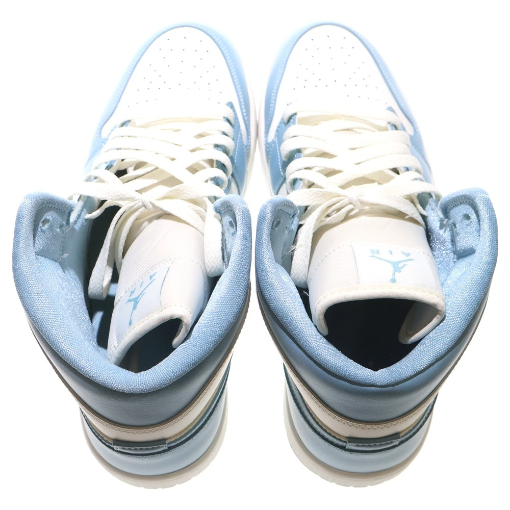 NIKE(ナイキ) WMNS AIR JORDAN 1 MID UNIVERSITY BLUE ウィメンズ エアジョーダン1 ユニバーシティブルー ミッドカットスニーカー ホワイト/ブルー US11.5/28.5cm BQ6472-141