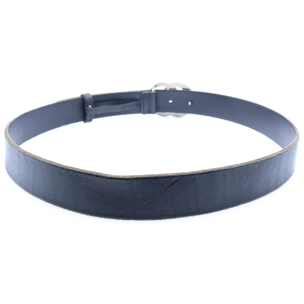 GUCCI(グッチ) GGマーモント ロゴバックル レザーベルト ブラック/シルバー 414516