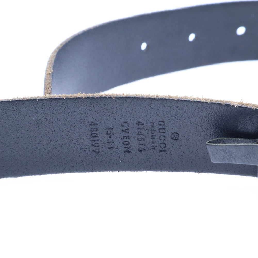 GUCCI(グッチ) GGマーモント ロゴバックル レザーベルト ブラック/シルバー 414516