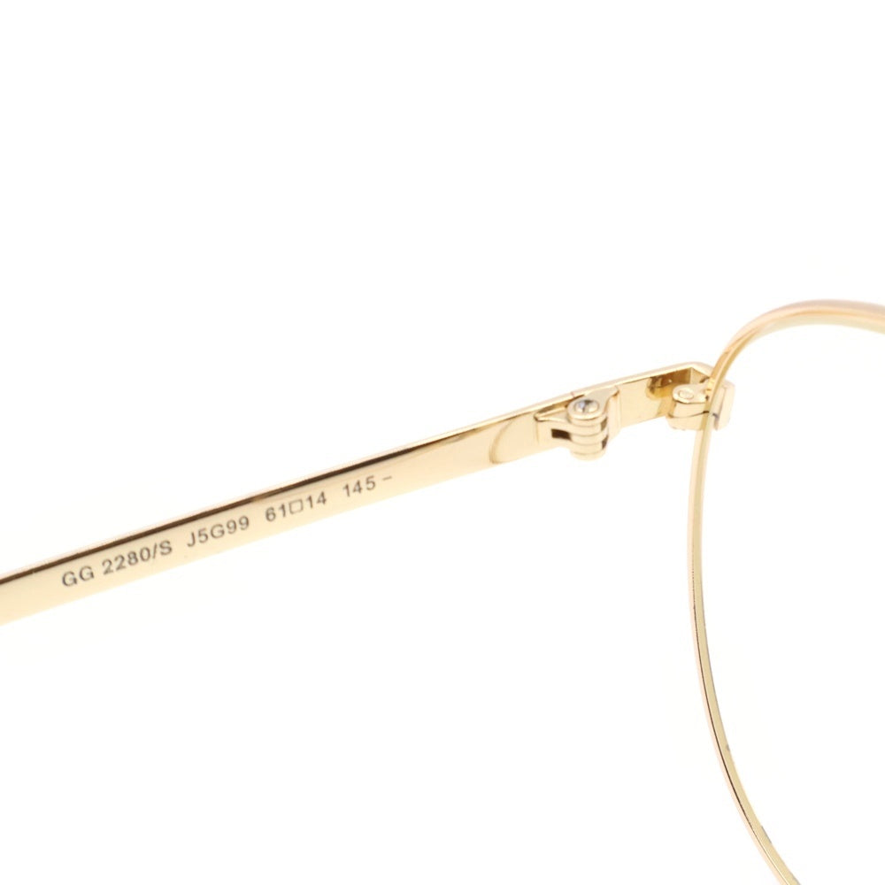 GUCCI(グッチ) サイドロゴ ティアドロップ サングラス メガネ ゴールド GG2280