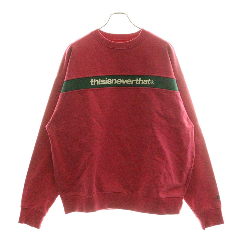 THISISNEVERTHAT(ディスイズネバーザット) フロントロゴエンブロイダリー クルーネック スウェットトレーナー ピンク