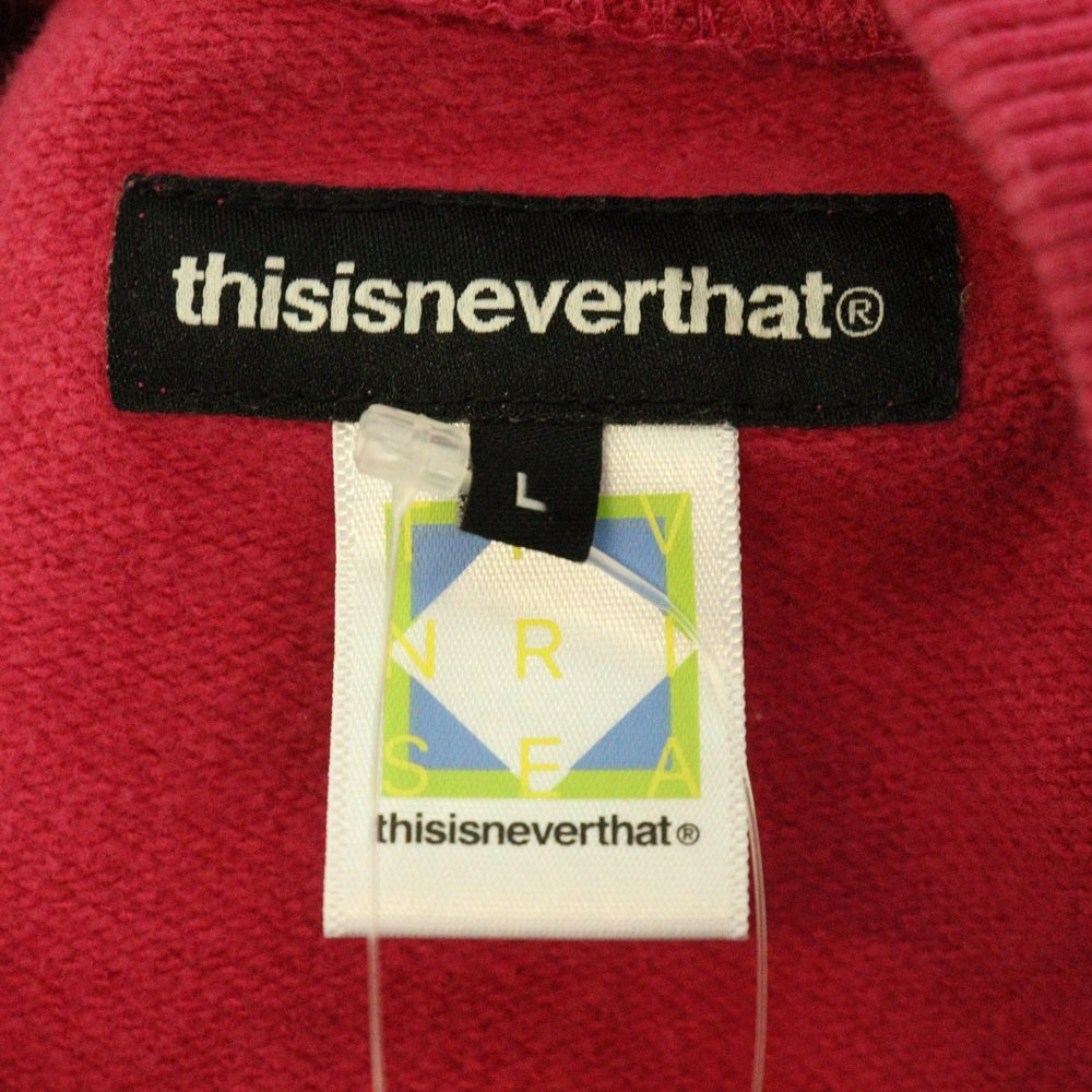 THISISNEVERTHAT(ディスイズネバーザット) フロントロゴエンブロイダリー クルーネック スウェットトレーナー ピンク