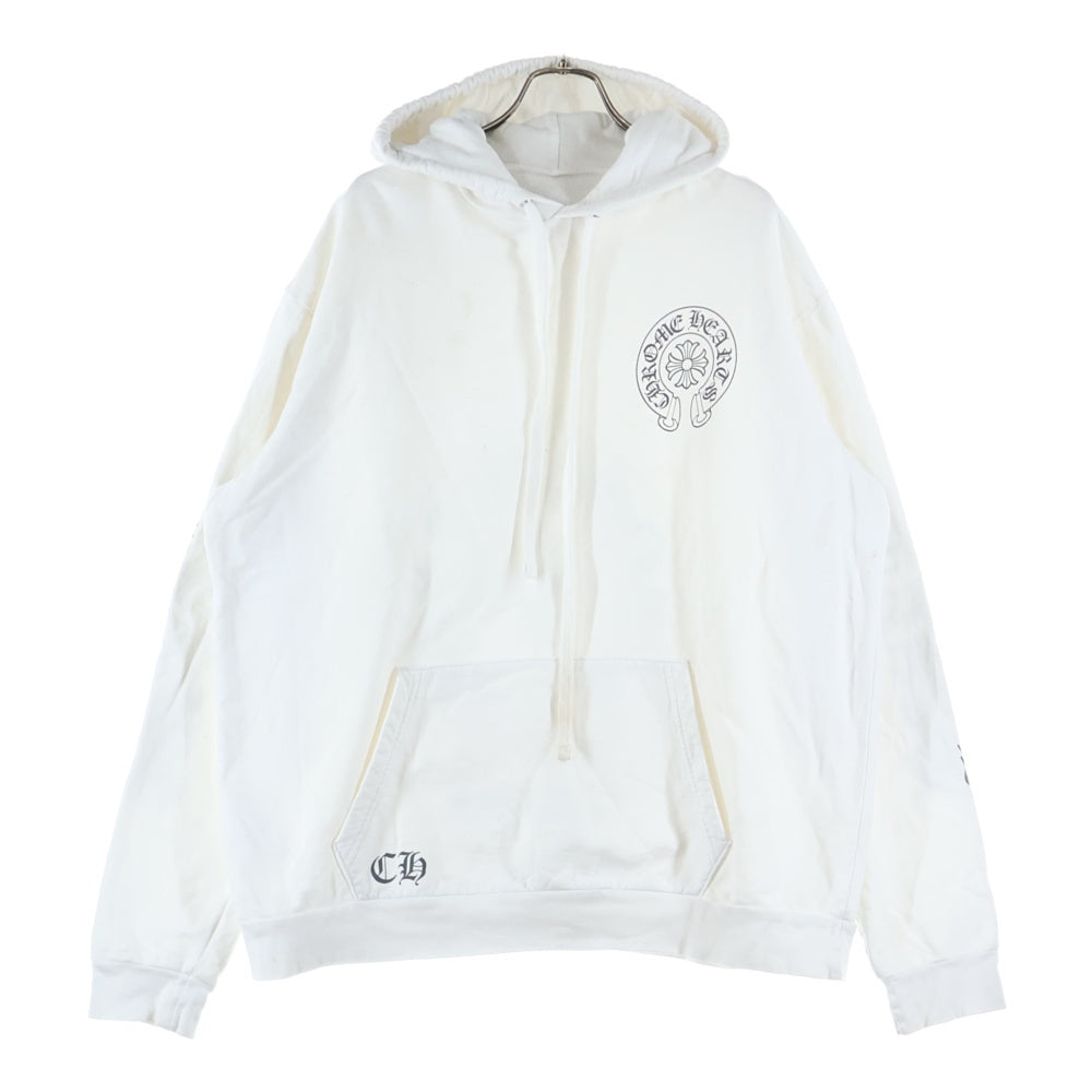 CHROME HEARTS(クロムハーツ) SWTSHRT PLVR LTD マイアミ限定 バックホースシュープリント スウェット プルオーバーパーカー ホワイト