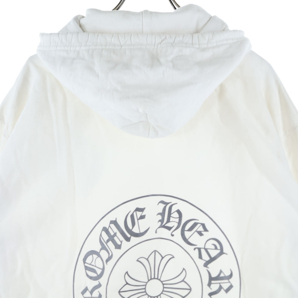 CHROME HEARTS(クロムハーツ) SWTSHRT PLVR LTD マイアミ限定 バックホースシュープリント スウェット プルオーバーパーカー ホワイト