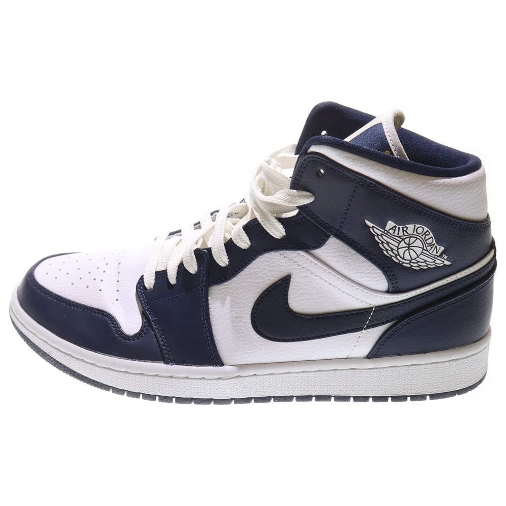 NIKE(ナイキ) AIR JORDAN 1 MID WHITE NAVY YELLOW エアジョーダン1 ミッドカットスニーカー マルチ US10/28cm 554724-131