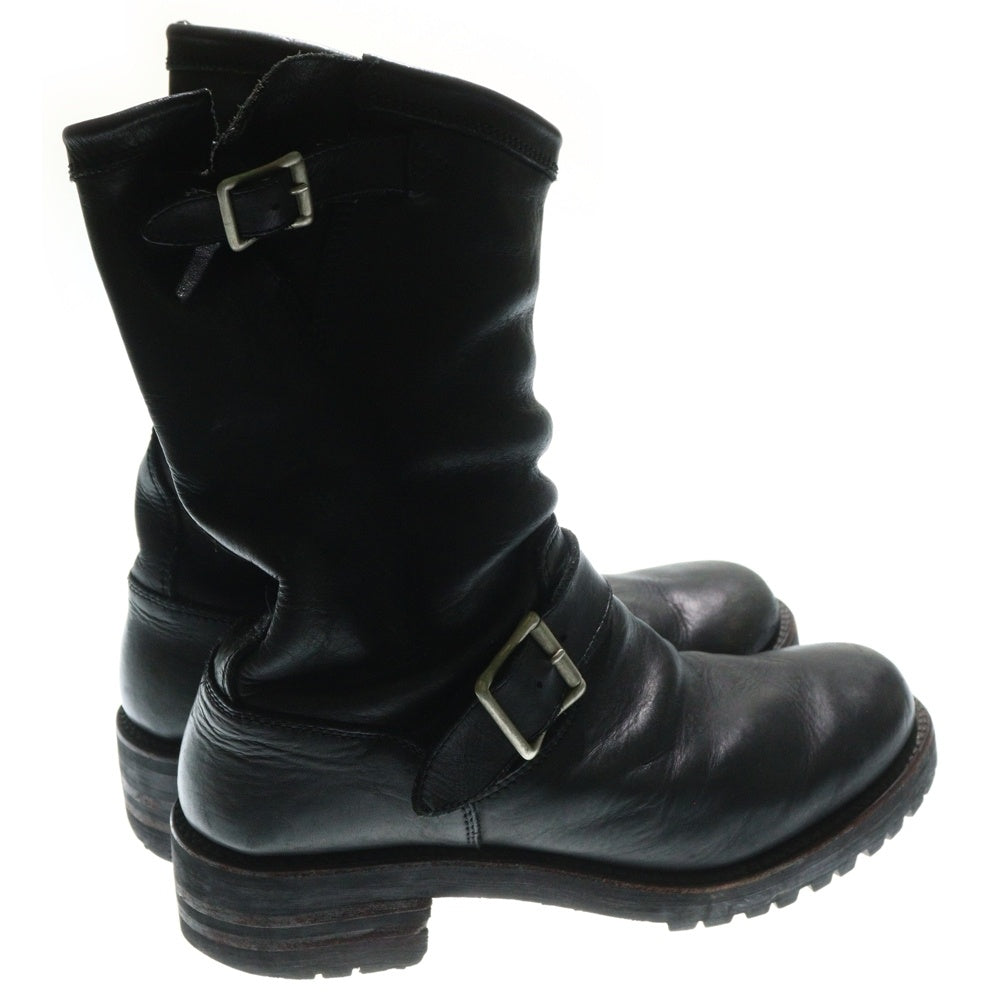 ISAMU KATAYAMA BACKLASH(イサムカタヤマバックラッシュ) ダブルショルダーレザー エンジニアブーツ ブラック