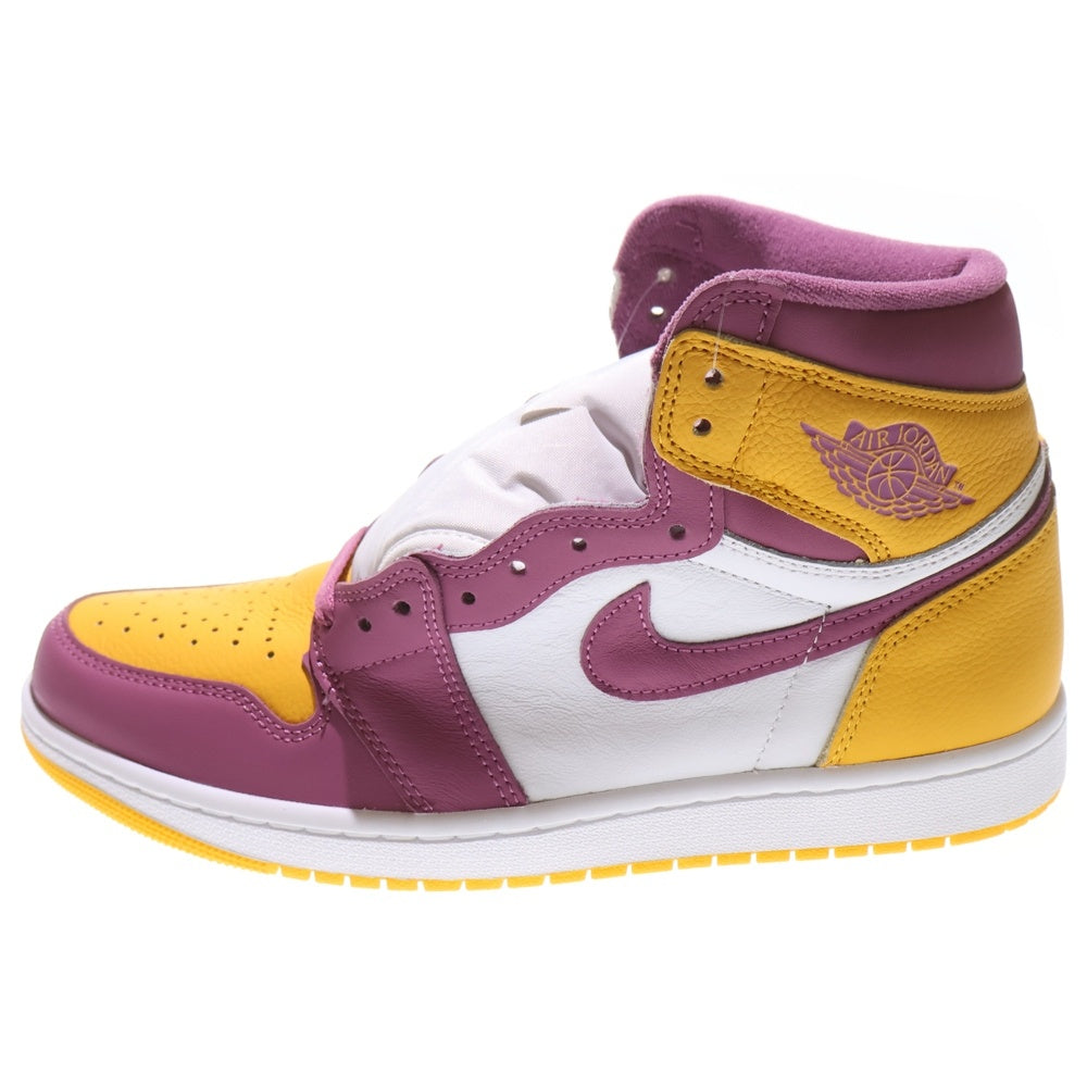 NIKE(ナイキ) AIR JORDAN 1 RETRO HIGH OG BROTHERHOOD エアジョーダン1 ブラザーフッド ハイカットスニーカー イエロー/パープル US10/28cm 555088-706