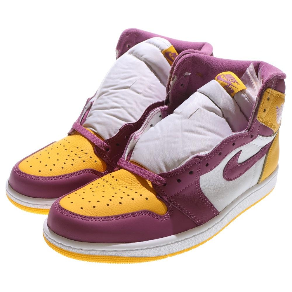 NIKE(ナイキ) AIR JORDAN 1 RETRO HIGH OG BROTHERHOOD エアジョーダン1 ブラザーフッド ハイカットスニーカー イエロー/パープル US10/28cm 555088-706