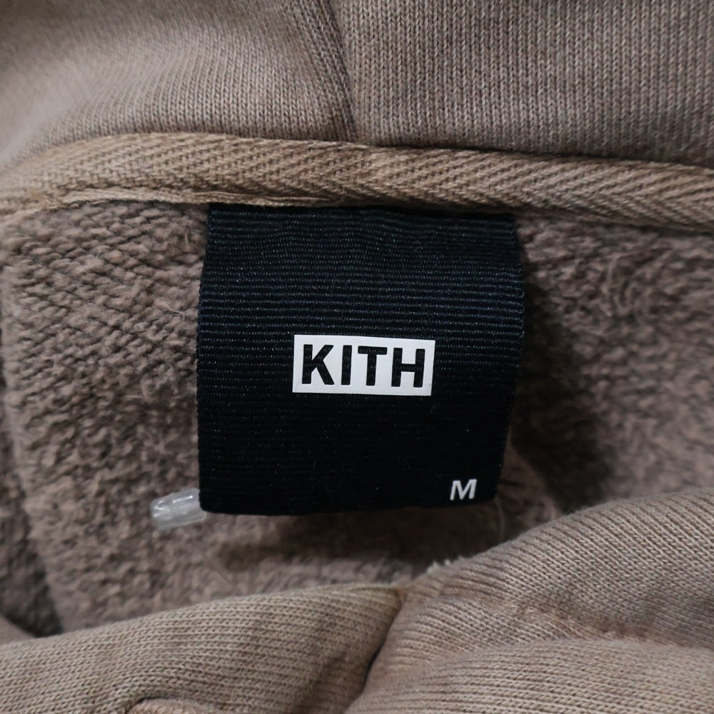 KITH(キス) ボックスロゴ スウェットフーディ プルオーバーパーカー ピンクベージュ