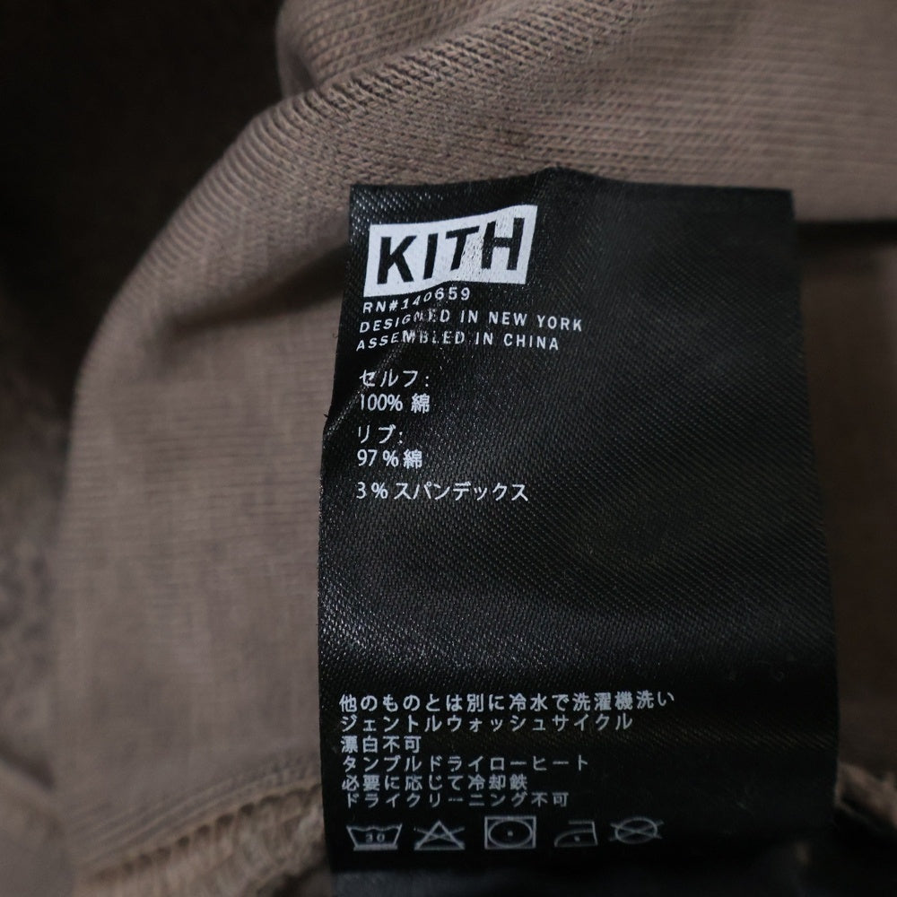 KITH(キス) ボックスロゴ スウェットフーディ プルオーバーパーカー ピンクベージュ