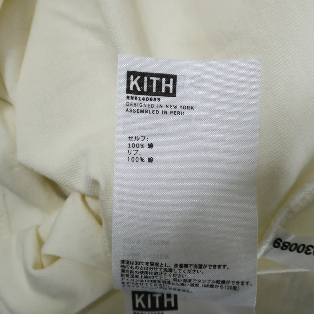 KITH(キス) BLUE CORSAGE TEE ブルー コサージュ クルーネック半袖Tシャツ カットソー アイボリー