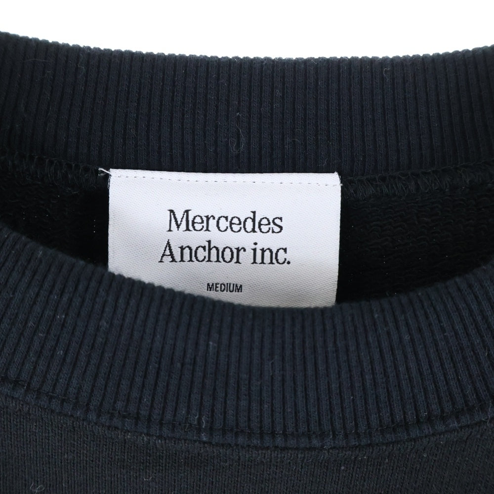 Mercedes Anchor Inc.(メルセデスアンカーインク) RAGLAN CREW SWEAT フロントロゴエンブロイダリー ラグラン クルーネックスウェットトレーナー ブラック