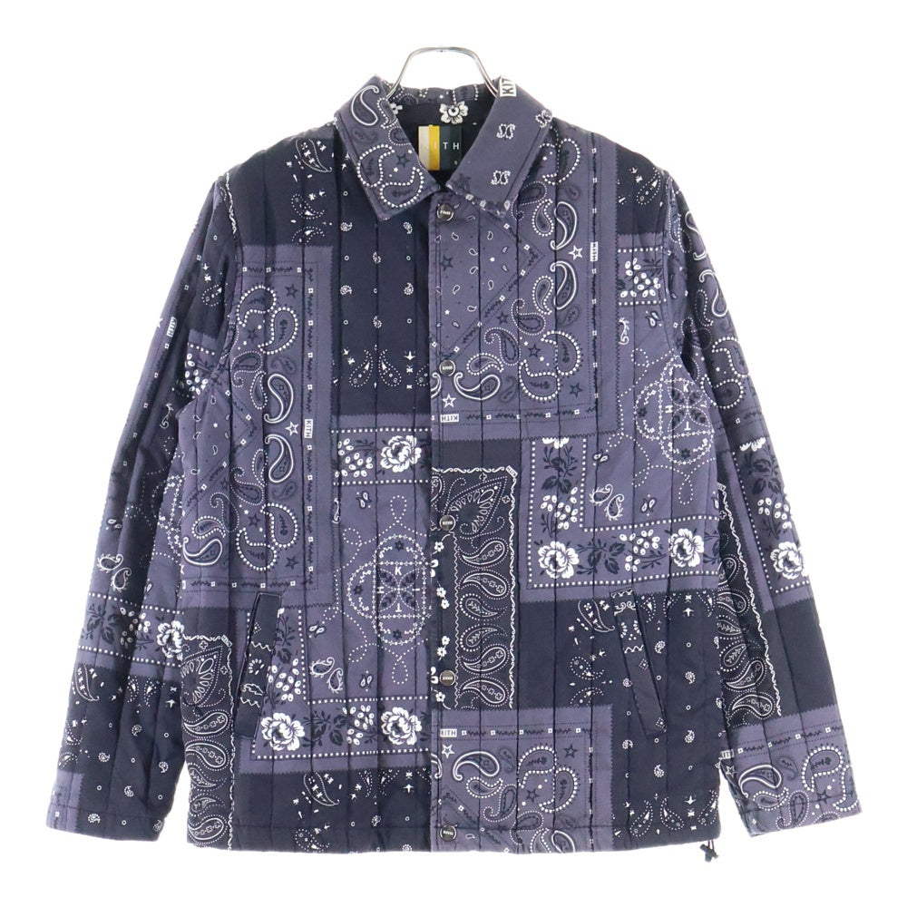 KITH(キス) 21SS CARMINE COACHES JACKET STADIUM カーマイン ペイズリー コーチジャケット パープル