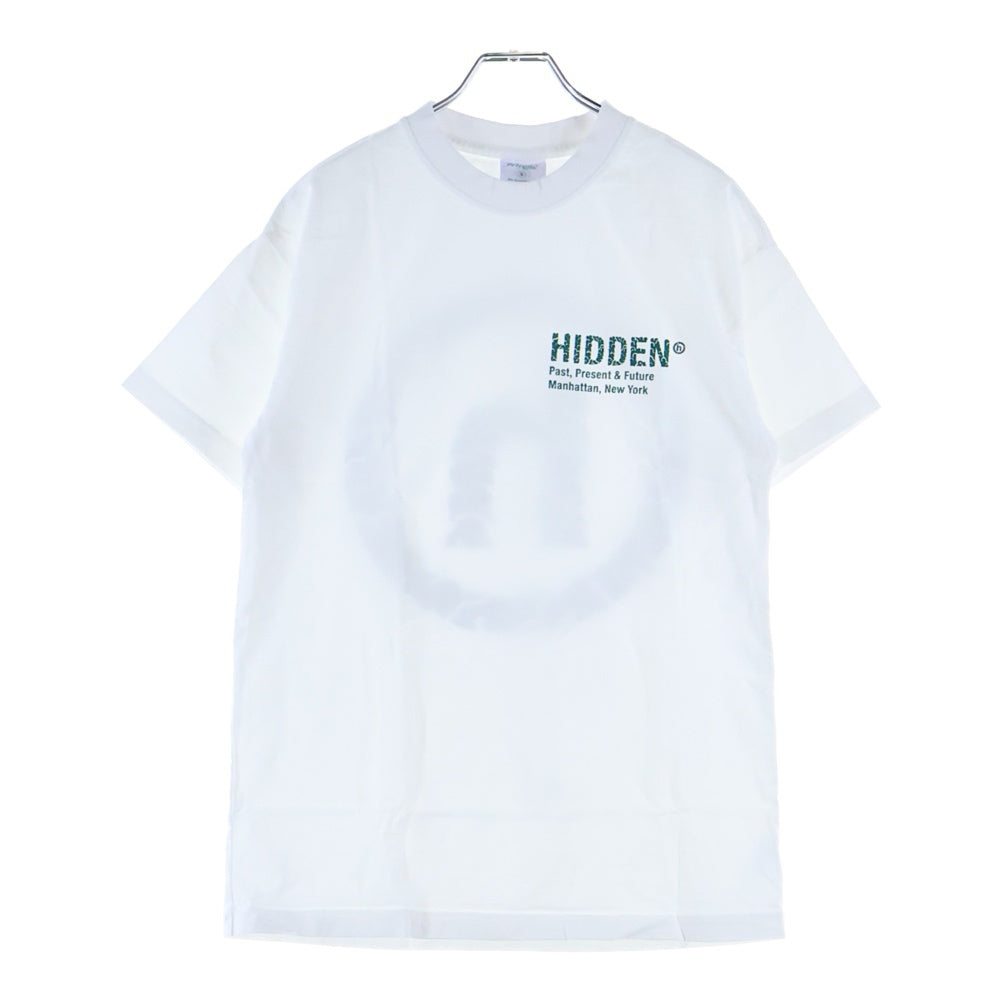 HIDDEN NY(ヒドゥン ニューヨーク) ロゴプリント クルーネック半袖Tシャツ カットソー ホワイト