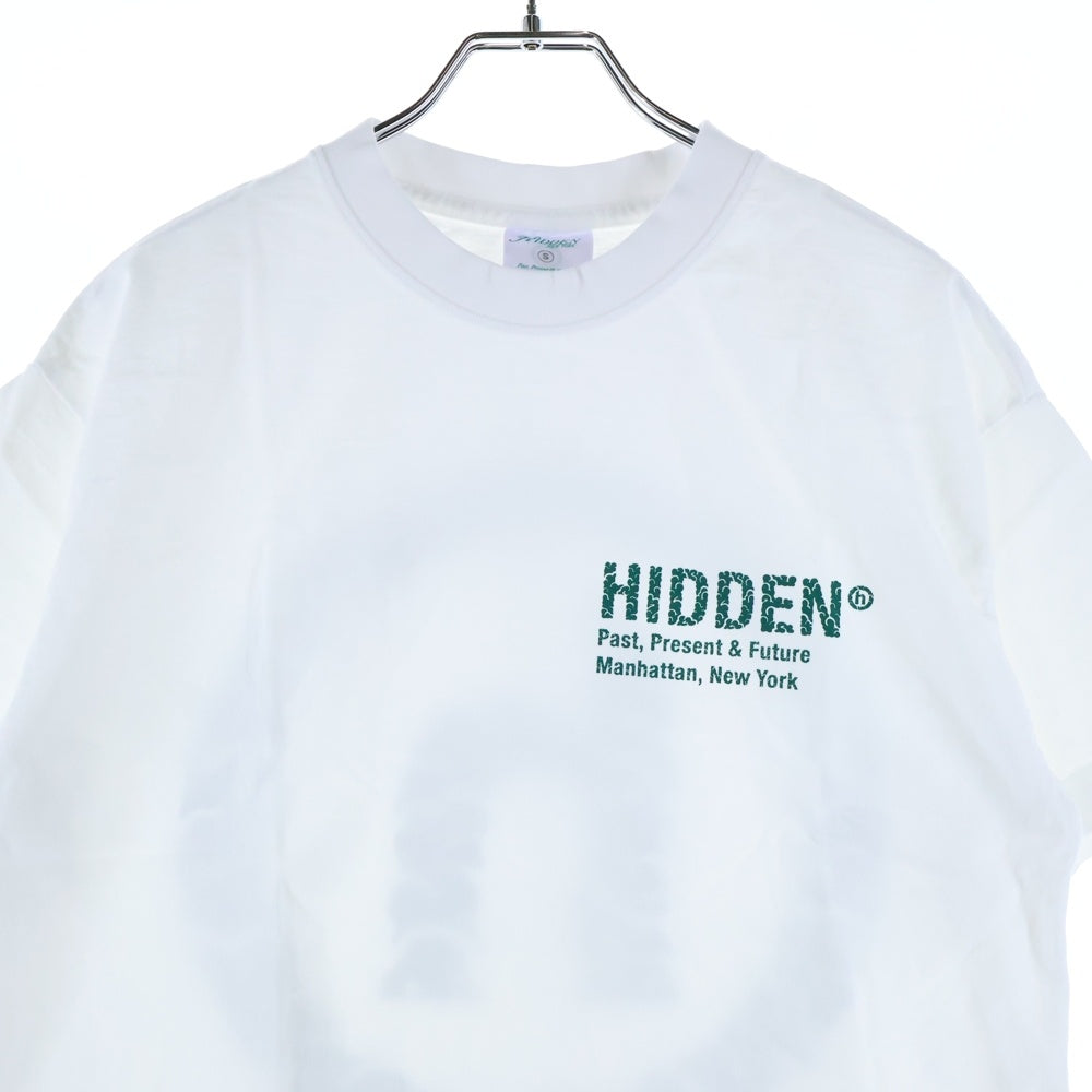 HIDDEN NY(ヒドゥン ニューヨーク) ロゴプリント クルーネック半袖Tシャツ カットソー ホワイト